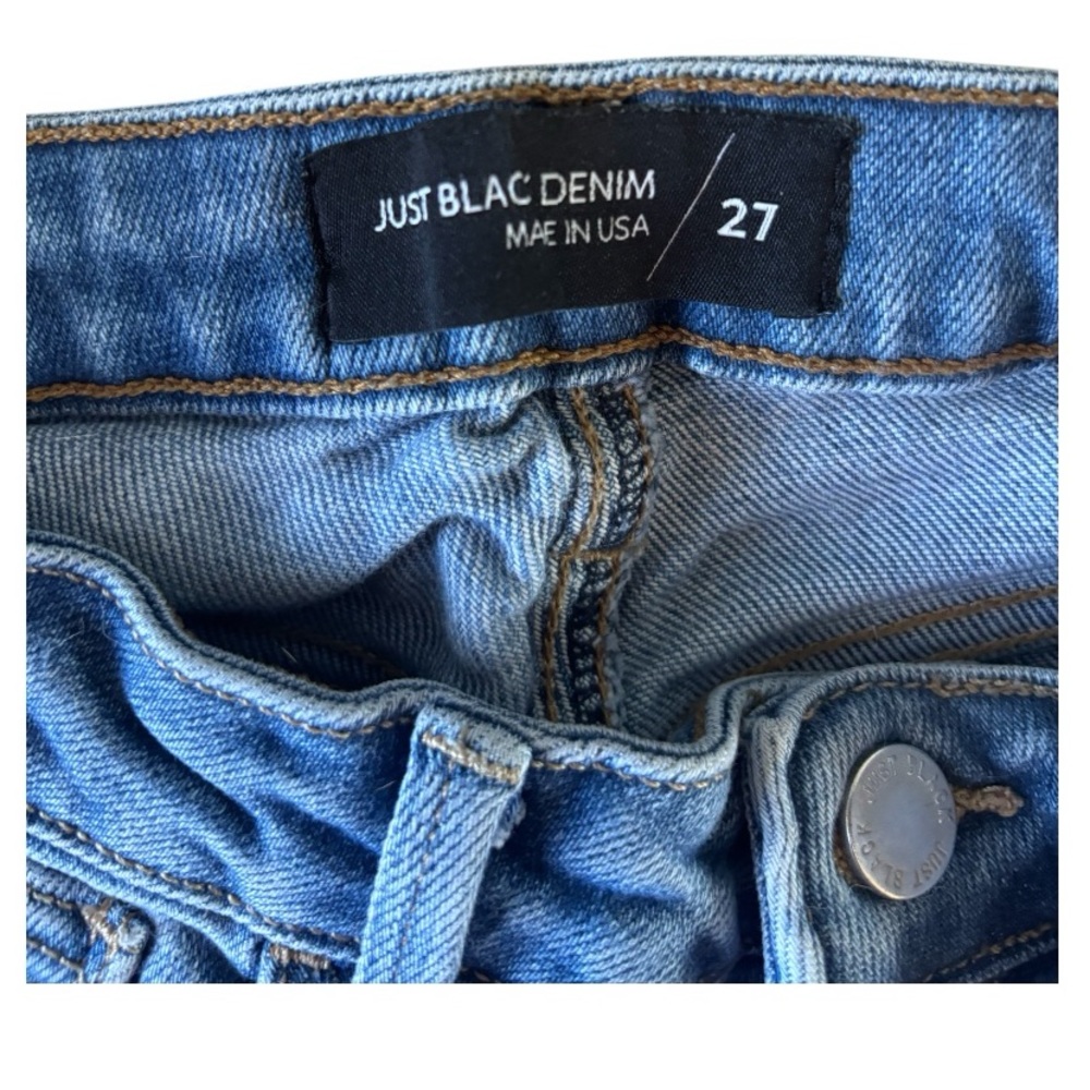 Just Black Denim Skinny Raw Hem Ankle Jeans - Picture 3 of 4